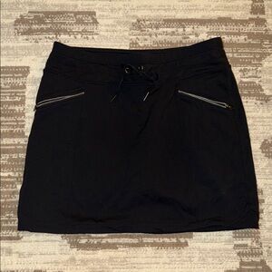 Athleta Black Mini Skort with Zippered Pockets Athleisure Activewear Yoga Size S